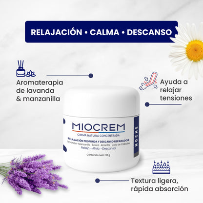 Miocrem Noche 60 g  Crema relajante con aromaterapia que favorece el descanso