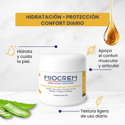 Miocrem Diario 60 g – Cuidado natural diario para músculos y articulaciones