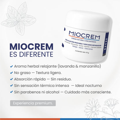 Miocrem Noche 60 g  Crema relajante con aromaterapia que favorece el descanso
