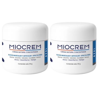 Pack x2 Miocrem Azul – Alivio del dolor muscular y articular con efecto frío