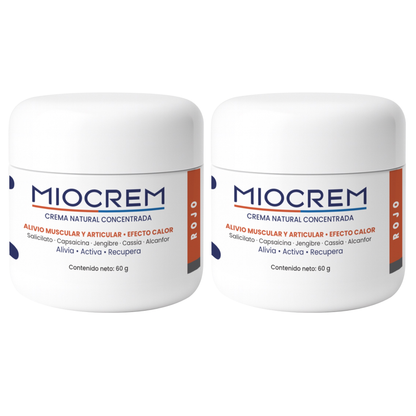 Pack x2 Miocrem Rojo -  Alivio del dolor muscular y la rigidez articular con calor terapéutico